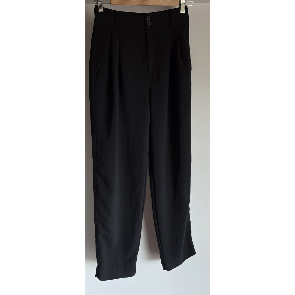 Madewell Dress Pants Women Size 00 Black Solid Straight Trousers Slacks
